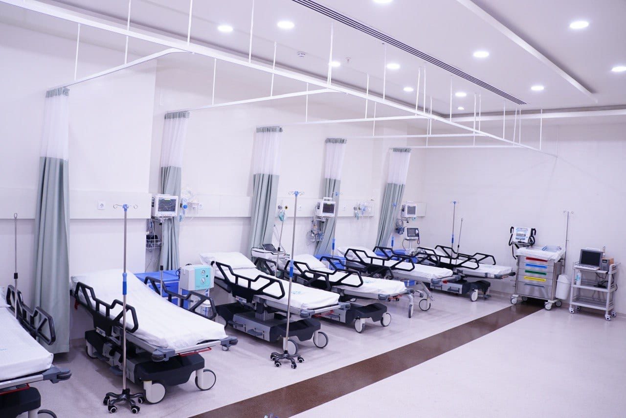 An emergency treatment area with monitored bays, equipped to the brand's facility standards